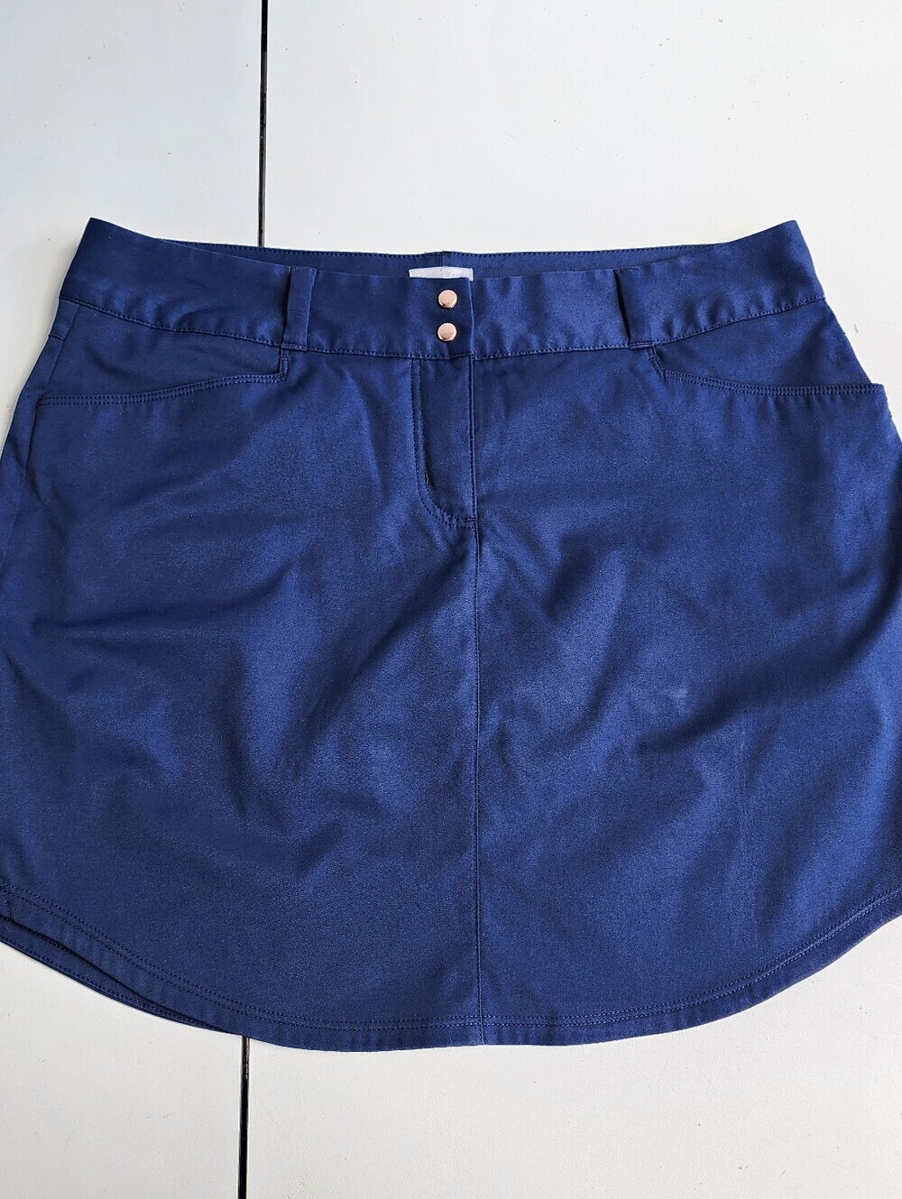 Adidas Jessica Korda 3-Stripe Navy Blue Golf Skort ClimaCool Built-In Shorts 2